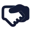 Handshake icon with solid rounded style