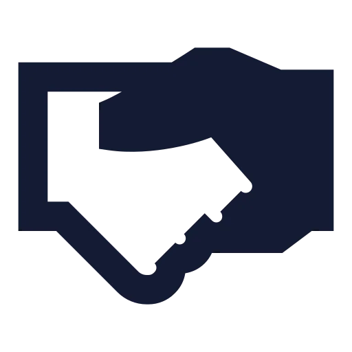 Handshake Icon in Solid Sharp style