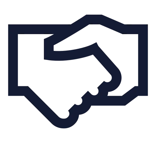 Handshake Icon in Stroke Sharp style
