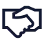 Handshake icon with stroke sharp style