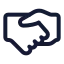 Handshake icon with stroke standard style
