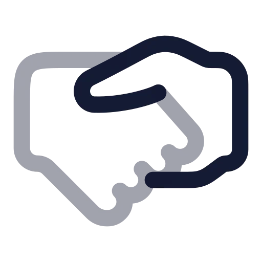 Handshake Icon in Twotone Rounded style