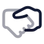 Handshake icon with twotone rounded style