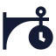 Hangingclock icon with solid sharp style