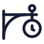 Hangingclock icon with stroke rounded style