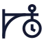 Hangingclock icon with stroke sharp style