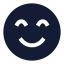 Happy icon with solid sharp style