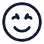 Happy icon with stroke rounded style