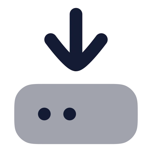 Hard Drive Download Icon in Bulk Rounded style