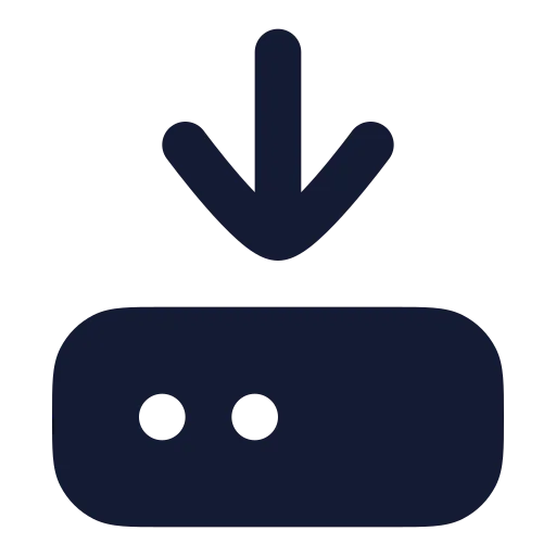 Hard Drive Download Icon in Solid Rounded style
