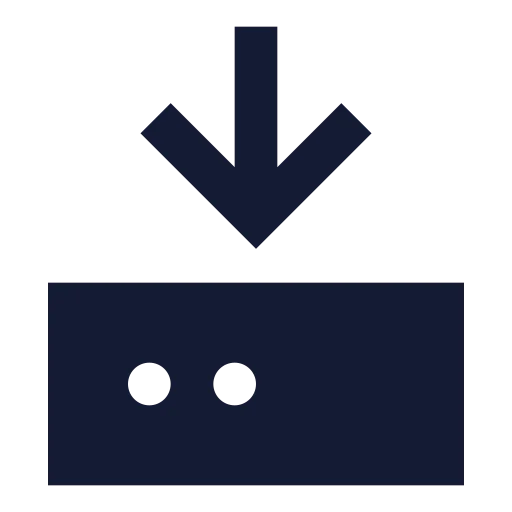 Hard Drive Download Icon in Solid Sharp style