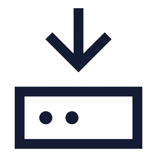 Hard Drive Download Icon in Stroke Sharp style