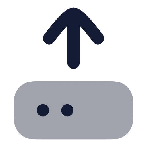 Hard Drive Upload Icon in Bulk Rounded style