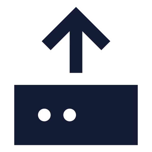 Hard Drive Upload Icon in Solid Sharp style