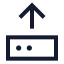 Harddriveupload icon with stroke sharp style