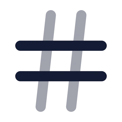 Hash Icon in Bulk Rounded style