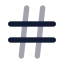 Hash icon with bulk rounded style