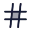 Hash icon with duotone standard style