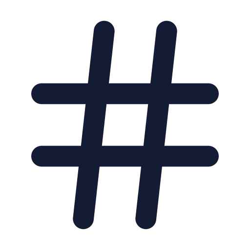 Hash Icon in Solid Rounded style