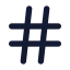 Hash icon with solid rounded style