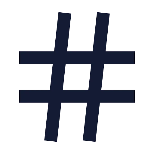 Hash Icon in Solid Sharp style