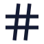 Hash icon with solid sharp style