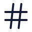 Hash icon with stroke rounded style