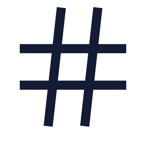 Hash Icon in Stroke Sharp style