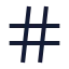 Hash icon with stroke sharp style