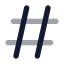 Hashtag icon with bulk rounded style