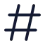 Hashtag icon with duotone rounded style