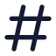 Hashtag icon with solid rounded style