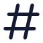 Hashtag icon with solid standard style
