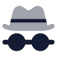 Hatglasses icon with bulk rounded style