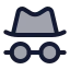 Hatglasses icon with duotone standard style