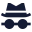 Hatglasses icon with solid sharp style