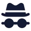 Hatglasses icon with solid standard style