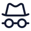 Hatglasses icon with stroke standard style