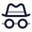 Hatglasses icon with twotone rounded style