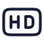 Hd icon with stroke rounded style