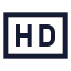 Hd icon with stroke sharp style