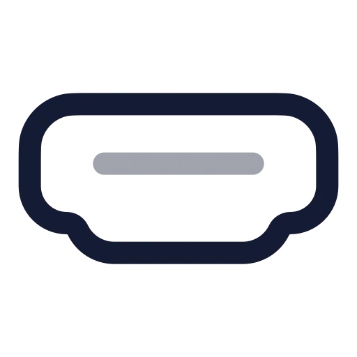 Hdmi Port Icon in Twotone Rounded style