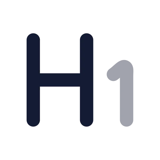 Heading 1 Icon in Bulk Rounded style
