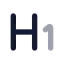 Heading 1 icon with bulk rounded style