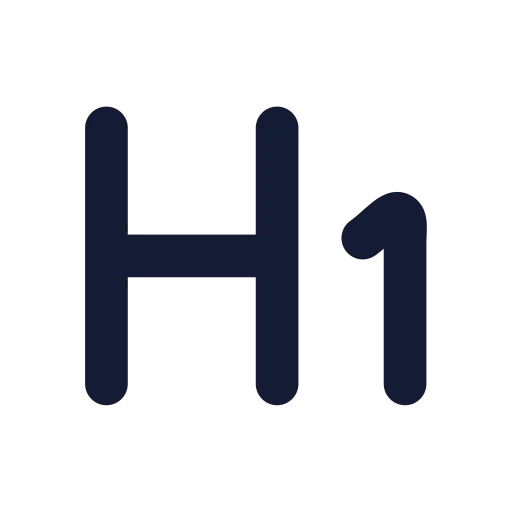 Heading 1 Icon in Solid Rounded style