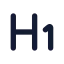 Heading 1 icon with solid rounded style