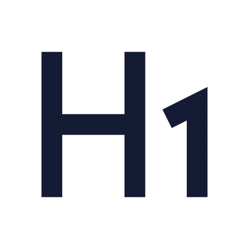 Heading 1 Icon in Solid Sharp style