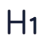 Heading 1 icon with stroke standard style