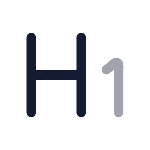 Heading 1 Icon in Twotone Rounded style