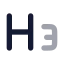 Heading 3 icon with bulk rounded style